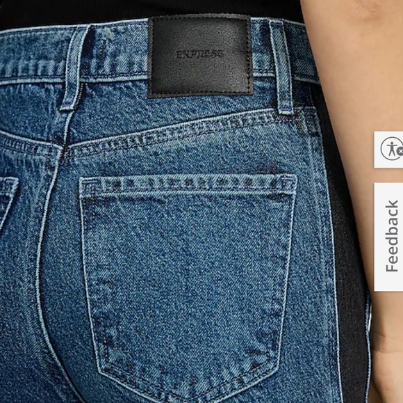 NWT EXPRESS Tuxedo Stripe Wide Leg Jeans Size 6L - Picture 4 of 16